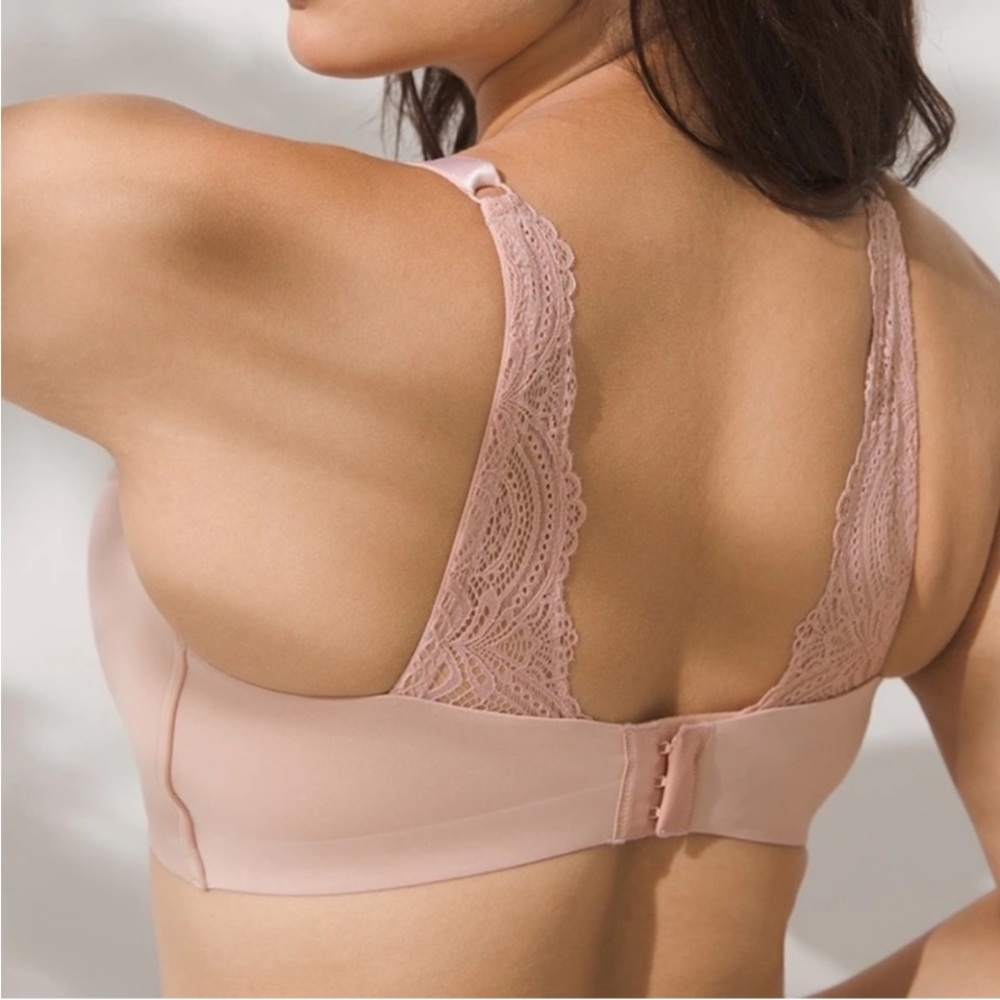 NWT Soma | Hush Nude Enbliss Luxe Lace Back Wireless J Hook Bra | 40DD